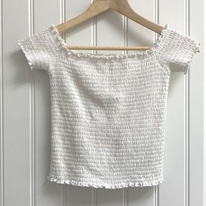 Hollister White Stretch Crop Top